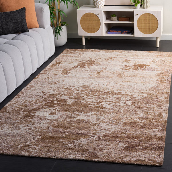 Safavieh Oakwood Hand-Tufted Natural Brown Area Rug — Wool-Cotton Low-Profile Pile, Durable & Versatile 6'-0" x 6'-0" OAK103A-6SQ