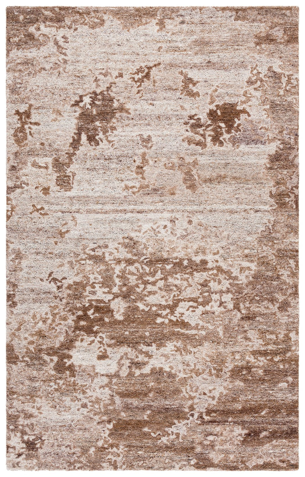 Safavieh Oakwood Hand-Tufted Wool-Cotton Area Rug In Natural Brown — Low-Profile Modern Texture For Living Spaces 8'-0" x 10'-0" OAK103A-8