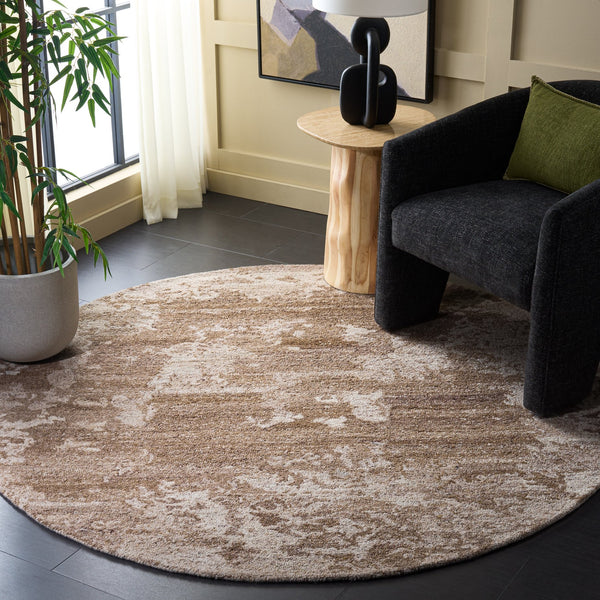 Safavieh Oakwood Hand-Tufted Natural Brown Area Rug — Wool-Cotton Low-Profile Pile, Durable & Versatile 6'-0" x 6'-0" OAK103A-6SQ