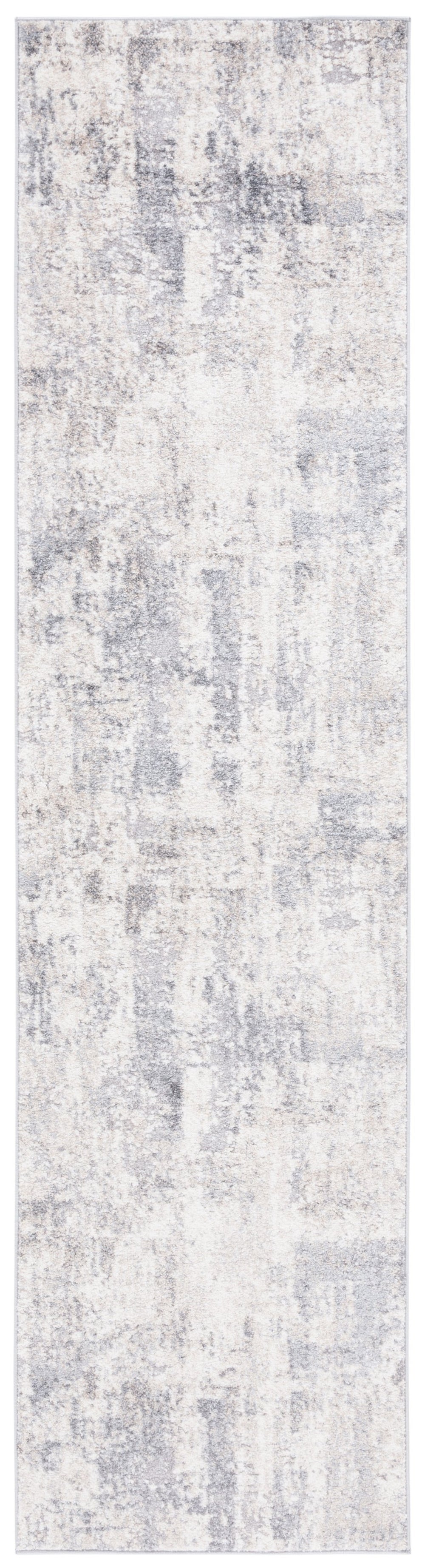 Safavieh Opal Ivory Grey Runner 2X7 Ft — Minimalist Power-Loomed Turkish Rug, Durable Soft Low Pile, Stain-Resistant OAL414A-27