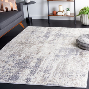 Safavieh Opal Ivory Grey Runner 2X7 Ft — Minimalist Power-Loomed Turkish Rug, Durable Soft Low Pile, Stain-Resistant OAL414A-27