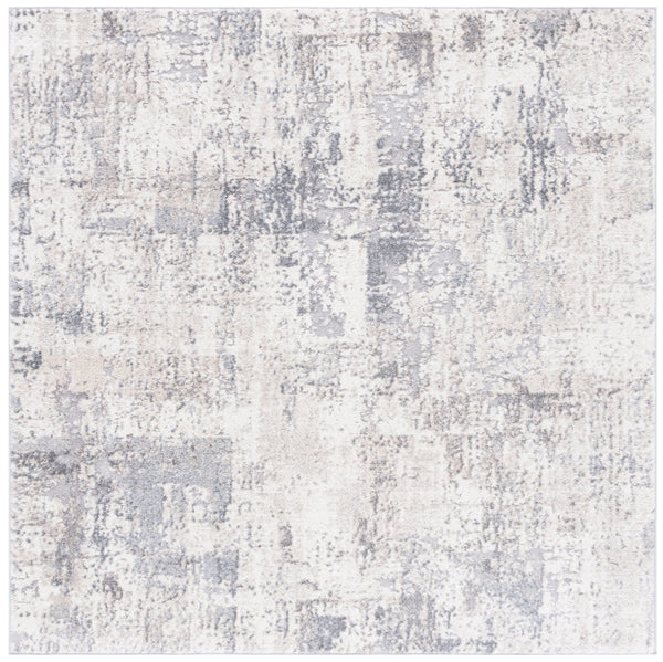 Safavieh Opal Ivory Grey Runner 2X7 Ft — Minimalist Power-Loomed Turkish Rug, Durable Soft Low Pile, Stain-Resistant OAL414A-27