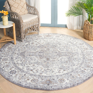 Safavieh Opal Traditional Round Area Rug - Elegant Grey & Ivory Design, Durable Comfort For Cozy Spaces Grey ,Ivory 70% Polypropylene  %30 Polyester Oal468f-5