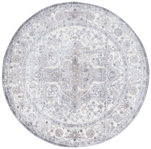 Safavieh Opal Traditional Round Area Rug - Elegant Grey & Ivory Design, Durable Comfort For Cozy Spaces Grey ,Ivory 70% Polypropylene  %30 Polyester Oal468f-5