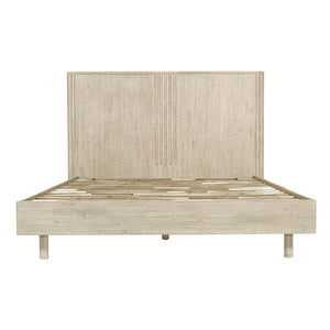 Lh Imports Oasis King Bed - Elegant Solid Acacia Wood With Fluted Headboard For Timeless Home Comfort Beige Solid Acacia Wood Oas001ks