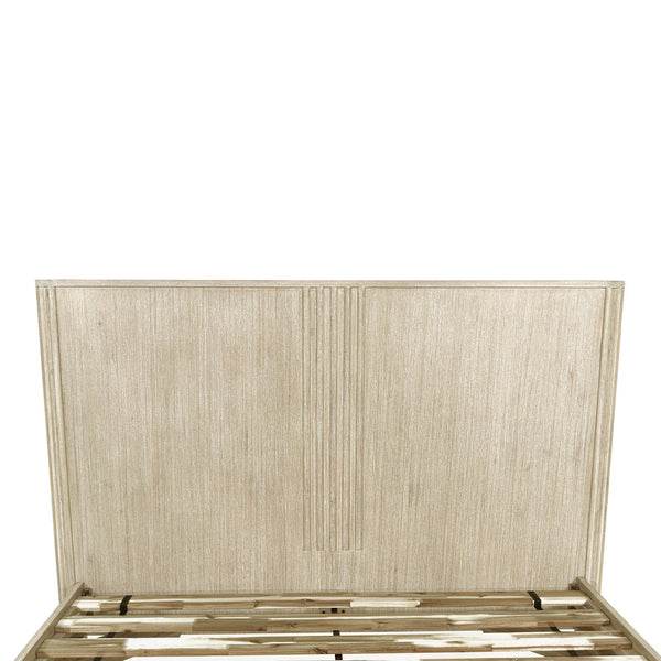 Lh Imports Oasis King Bed - Elegant Solid Acacia Wood With Fluted Headboard For Timeless Home Comfort Beige Solid Acacia Wood Oas001ks