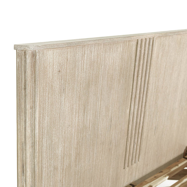 Lh Imports Oasis King Bed - Elegant Solid Acacia Wood With Fluted Headboard For Timeless Home Comfort Beige Solid Acacia Wood Oas001ks