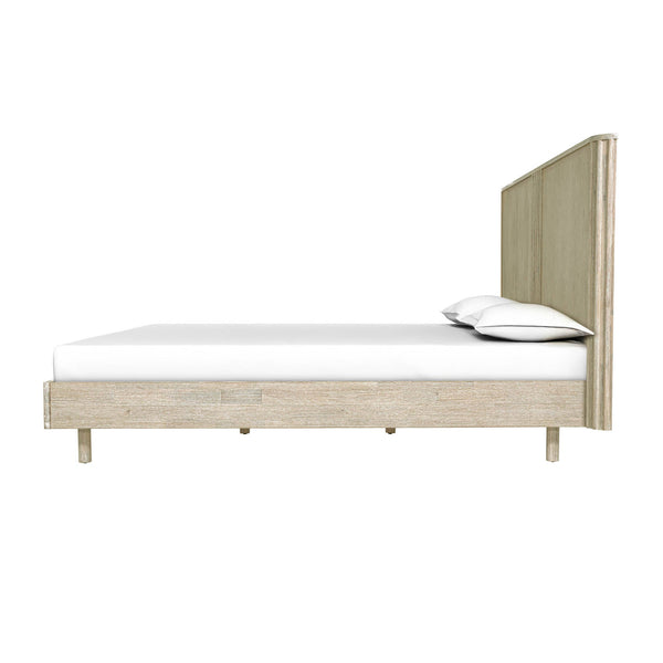 Lh Imports Oasis King Bed - Elegant Solid Acacia Wood With Fluted Headboard For Timeless Home Comfort Beige Solid Acacia Wood Oas001ks