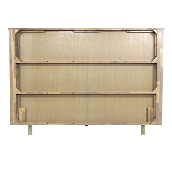 Lh Imports Oasis King Bed - Elegant Solid Acacia Wood With Fluted Headboard For Timeless Home Comfort Beige Solid Acacia Wood Oas001qs