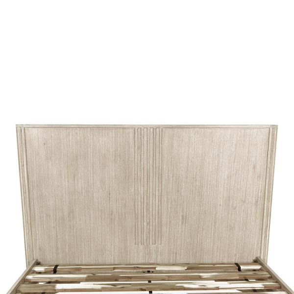 Lh Imports Oasis King Bed - Elegant Solid Acacia Wood With Fluted Headboard For Timeless Home Comfort Beige Solid Acacia Wood Oas001qs