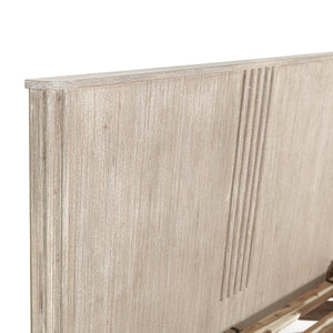 Lh Imports Oasis King Bed - Elegant Solid Acacia Wood With Fluted Headboard For Timeless Home Comfort Beige Solid Acacia Wood Oas001qs