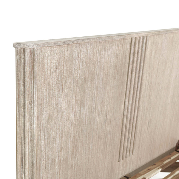 Lh Imports Oasis King Bed - Elegant Solid Acacia Wood With Fluted Headboard For Timeless Home Comfort Beige Solid Acacia Wood Oas001qs