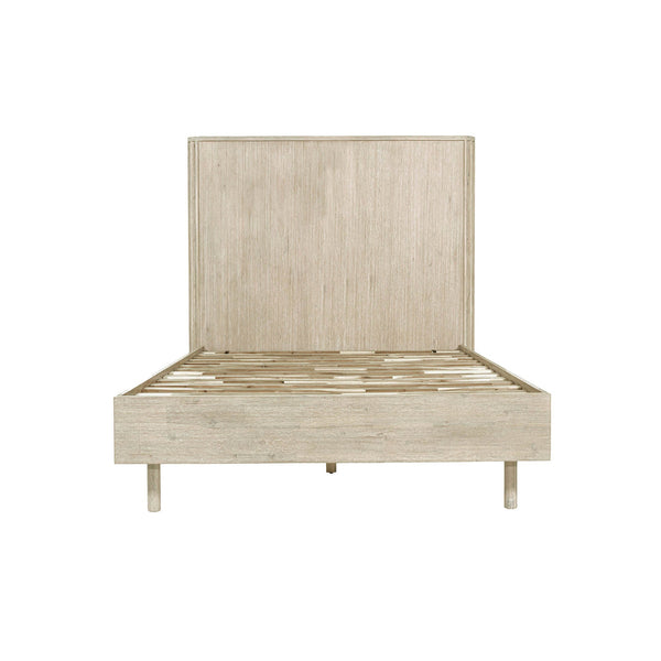 Lh Imports Oasis King Bed - Elegant Solid Acacia Wood With Fluted Headboard For Timeless Home Comfort Beige Solid Acacia Wood Oas001s