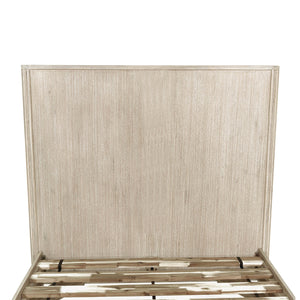 Lh Imports Oasis King Bed - Elegant Solid Acacia Wood With Fluted Headboard For Timeless Home Comfort Beige Solid Acacia Wood Oas001s