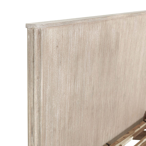 Lh Imports Oasis King Bed - Elegant Solid Acacia Wood With Fluted Headboard For Timeless Home Comfort Beige Solid Acacia Wood Oas001s