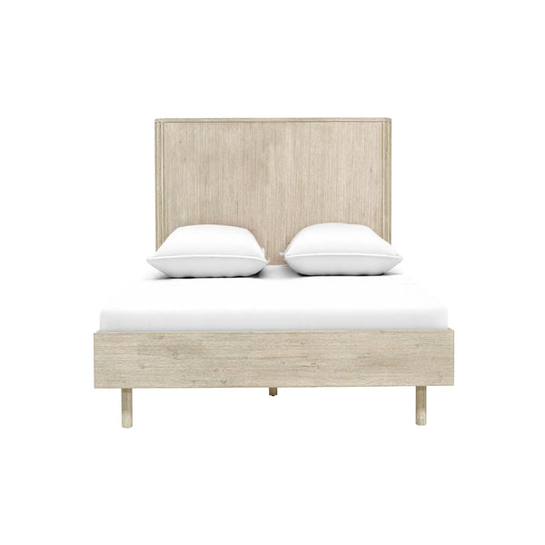Lh Imports Oasis King Bed - Elegant Solid Acacia Wood With Fluted Headboard For Timeless Home Comfort Beige Solid Acacia Wood Oas001s
