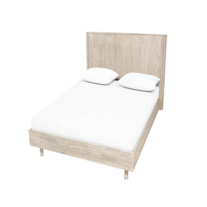 Lh Imports Oasis King Bed - Elegant Solid Acacia Wood With Fluted Headboard For Timeless Home Comfort Beige Solid Acacia Wood Oas001s