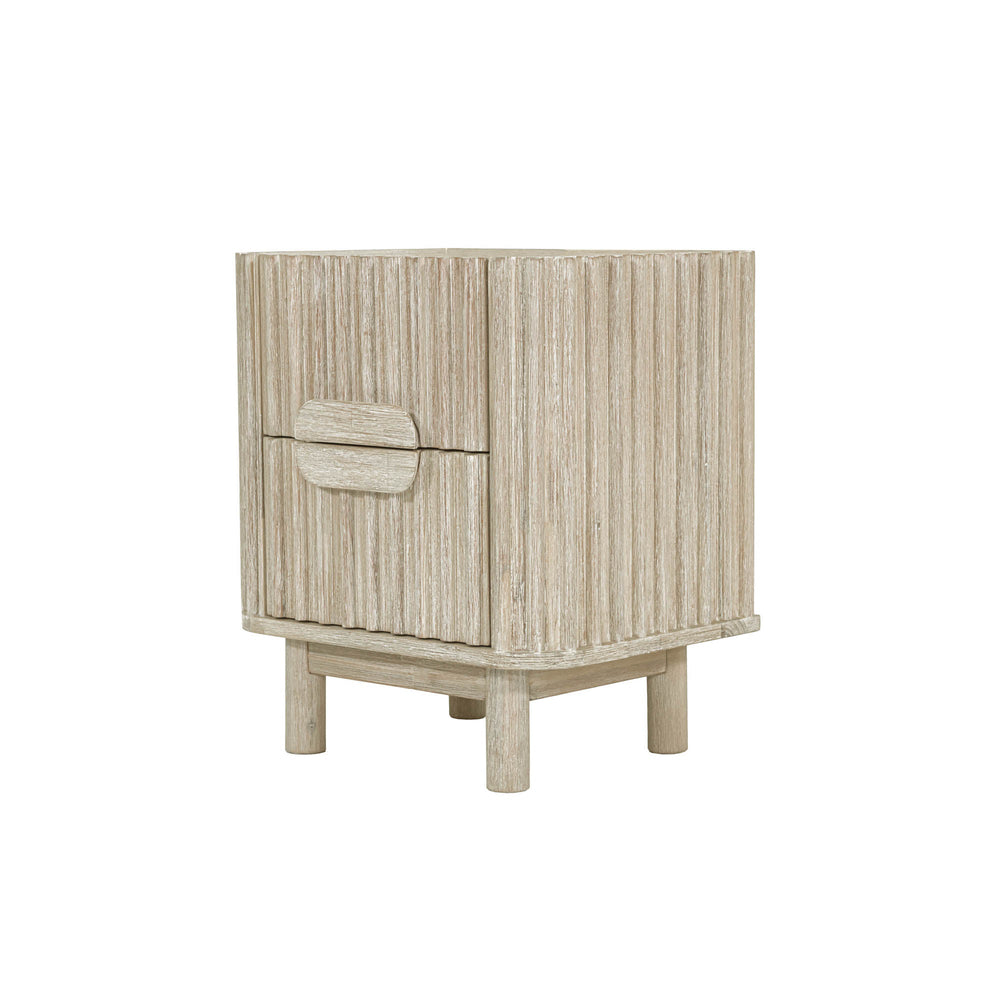 Lh Imports Oasis Nightstand - Durable Acacia Wood Design With Effortless Gliding Drawers & Neutral Finish Charm Beige Solid Acacia Wood,Mdf Acacia Veneer Oas002