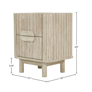 Lh Imports Oasis Nightstand - Durable Acacia Wood Design With Effortless Gliding Drawers & Neutral Finish Charm Beige Solid Acacia Wood,Mdf Acacia Veneer Oas002