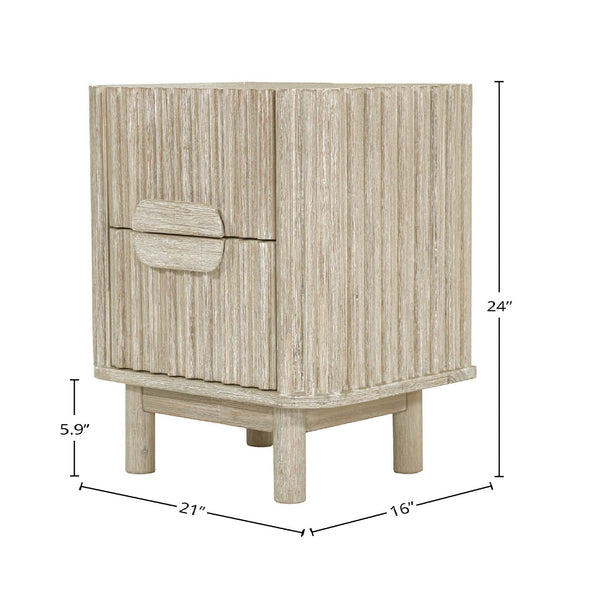 Lh Imports Oasis Nightstand - Durable Acacia Wood Design With Effortless Gliding Drawers & Neutral Finish Charm Beige Solid Acacia Wood,Mdf Acacia Veneer Oas002