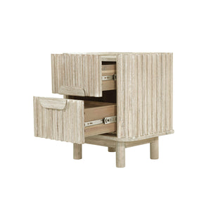 Lh Imports Oasis Nightstand - Durable Acacia Wood Design With Effortless Gliding Drawers & Neutral Finish Charm Beige Solid Acacia Wood,Mdf Acacia Veneer Oas002
