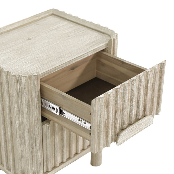 Lh Imports Oasis Nightstand - Durable Acacia Wood Design With Effortless Gliding Drawers & Neutral Finish Charm Beige Solid Acacia Wood,Mdf Acacia Veneer Oas002