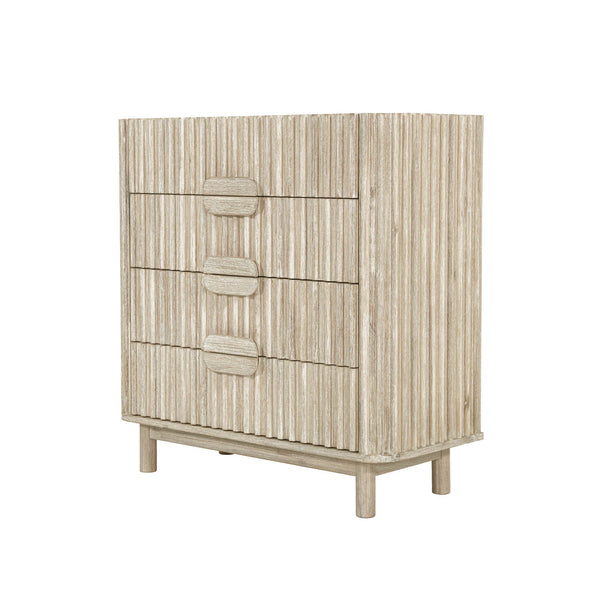 Lh Imports Oasis 4 Drawer Chest - Elegant Solid Acacia Wood Storage With Velvet-lined Luxury Top Drawers Beige Solid Acacia Wood,Mdf Acacia Veneer Oas004