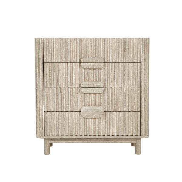 Lh Imports Oasis 4 Drawer Chest - Elegant Solid Acacia Wood Storage With Velvet-lined Luxury Top Drawers Beige Solid Acacia Wood,Mdf Acacia Veneer Oas004