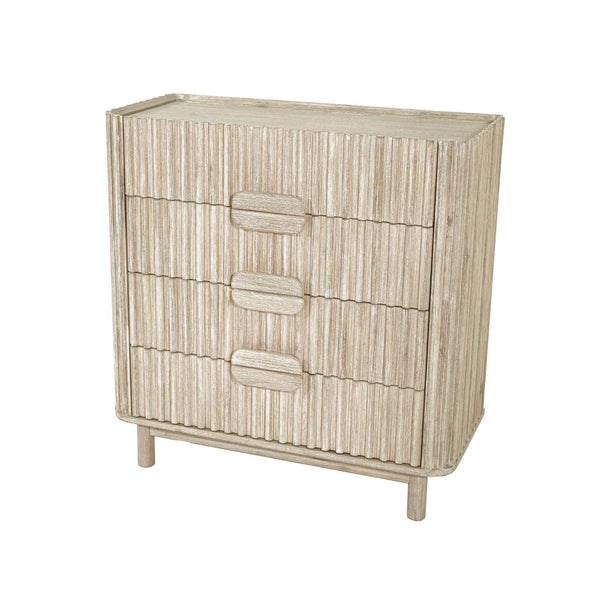 Lh Imports Oasis 4 Drawer Chest - Elegant Solid Acacia Wood Storage With Velvet-lined Luxury Top Drawers Beige Solid Acacia Wood,Mdf Acacia Veneer Oas004