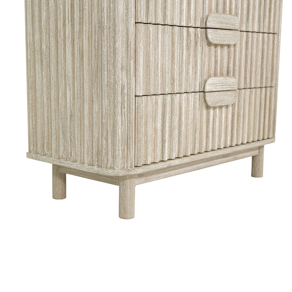 Lh Imports Oasis 4 Drawer Chest - Elegant Solid Acacia Wood Storage With Velvet-lined Luxury Top Drawers Beige Solid Acacia Wood,Mdf Acacia Veneer Oas004