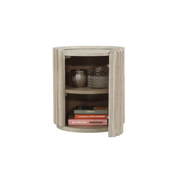 Lh Imports Oasis Side Table - Durable Acacia Wood Design With Storage, Perfect For Home Décor & Organization Beige Solid Acacia Wood,Mdf Acacia Veneer Oas005
