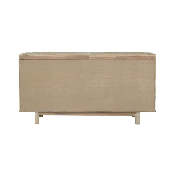 Lh Imports Oasis 6 Drawer Dresser – Elegant Acacia Wood Storage Solution With Velvet-lined Luxury Top Drawers Beige Solid Acacia Wood,Mdf Acacia Veneer Oas006