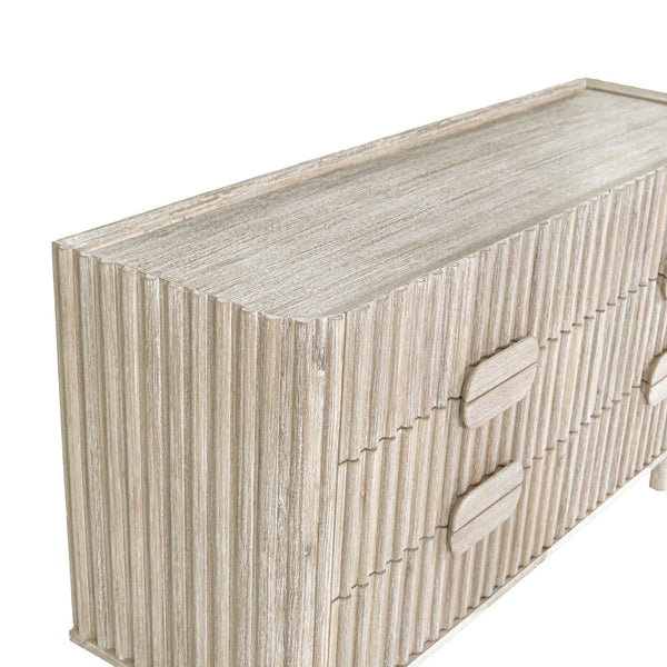 Lh Imports Oasis 6 Drawer Dresser – Elegant Acacia Wood Storage Solution With Velvet-lined Luxury Top Drawers Beige Solid Acacia Wood,Mdf Acacia Veneer Oas006