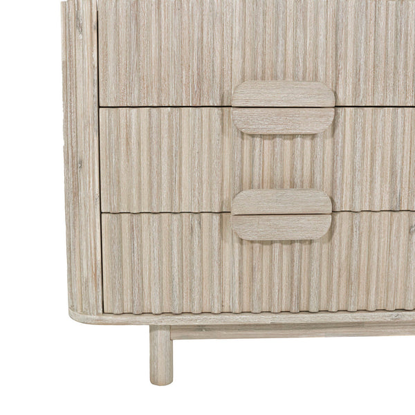 Lh Imports Oasis 6 Drawer Dresser – Elegant Acacia Wood Storage Solution With Velvet-lined Luxury Top Drawers Beige Solid Acacia Wood,Mdf Acacia Veneer Oas006