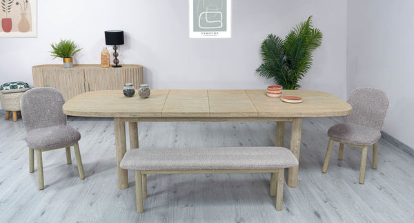 Lh Imports Oasis Extension Dining Table - Stylish Solid Acacia Wood For 10, Perfect For Entertaining Guests! Beige Solid Acacia Wood Oas011