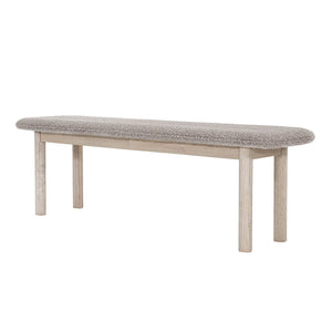 Lh Imports Oasis Bench - Oatmeal: Stylish Solid Acacia Wood Seat For Dining, Entryway, Or Bedroom Use Grey,Beige Solid Acacia Wood,Polyester,Acrylic,Pu Foam,Polyester Fiber Oas016-pg