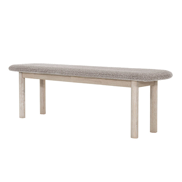 Lh Imports Oasis Bench - Oatmeal: Stylish Solid Acacia Wood Seat For Dining, Entryway, Or Bedroom Use Grey,Beige Solid Acacia Wood,Polyester,Acrylic,Pu Foam,Polyester Fiber Oas016-pg