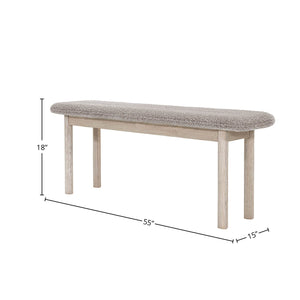 Lh Imports Oasis Bench - Oatmeal: Stylish Solid Acacia Wood Seat For Dining, Entryway, Or Bedroom Use Grey,Beige Solid Acacia Wood,Polyester,Acrylic,Pu Foam,Polyester Fiber Oas016-pg