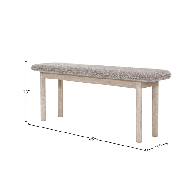 Lh Imports Oasis Bench - Oatmeal: Stylish Solid Acacia Wood Seat For Dining, Entryway, Or Bedroom Use Grey,Beige Solid Acacia Wood,Polyester,Acrylic,Pu Foam,Polyester Fiber Oas016-pg