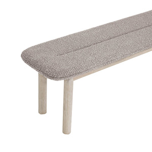Lh Imports Oasis Bench - Oatmeal: Stylish Solid Acacia Wood Seat For Dining, Entryway, Or Bedroom Use Grey,Beige Solid Acacia Wood,Polyester,Acrylic,Pu Foam,Polyester Fiber Oas016-pg