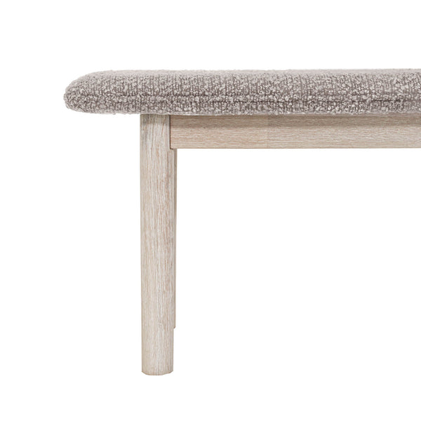 Lh Imports Oasis Bench - Oatmeal: Stylish Solid Acacia Wood Seat For Dining, Entryway, Or Bedroom Use Grey,Beige Solid Acacia Wood,Polyester,Acrylic,Pu Foam,Polyester Fiber Oas016-pg