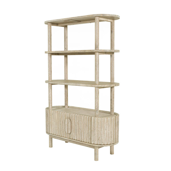 Lh Imports Oasis Bookcase - Elegant Solid Acacia Wood Design With Open Shelves & Hidden Storage For Home Décor Beige Solid Acacia Wood,Mdf Acacia Veneer Oas019
