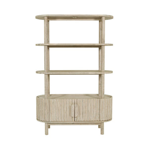 Lh Imports Oasis Bookcase - Elegant Solid Acacia Wood Design With Open Shelves & Hidden Storage For Home Décor Beige Solid Acacia Wood,Mdf Acacia Veneer Oas019