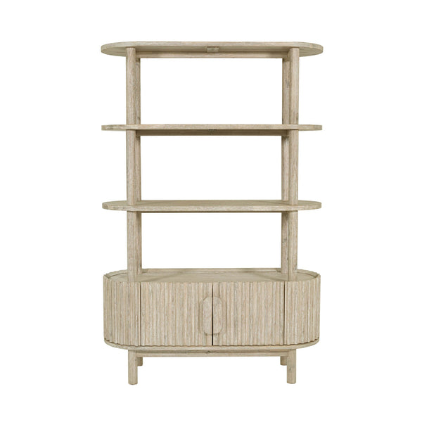 Lh Imports Oasis Bookcase - Elegant Solid Acacia Wood Design With Open Shelves & Hidden Storage For Home Décor Beige Solid Acacia Wood,Mdf Acacia Veneer Oas019