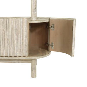 Lh Imports Oasis Bookcase - Elegant Solid Acacia Wood Design With Open Shelves & Hidden Storage For Home Décor Beige Solid Acacia Wood,Mdf Acacia Veneer Oas019