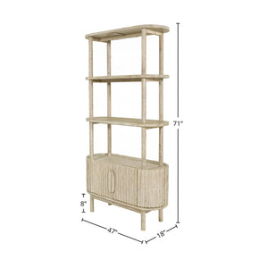 Lh Imports Oasis Bookcase - Elegant Solid Acacia Wood Design With Open Shelves & Hidden Storage For Home Décor Beige Solid Acacia Wood,Mdf Acacia Veneer Oas019