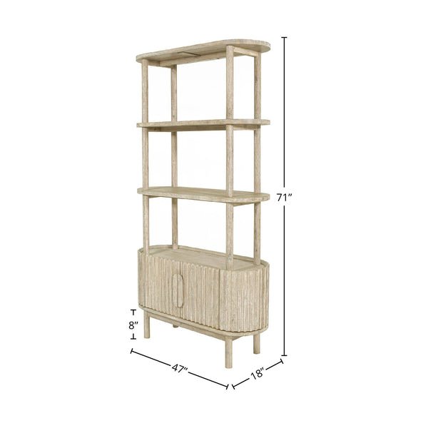 Lh Imports Oasis Bookcase - Elegant Solid Acacia Wood Design With Open Shelves & Hidden Storage For Home Décor Beige Solid Acacia Wood,Mdf Acacia Veneer Oas019