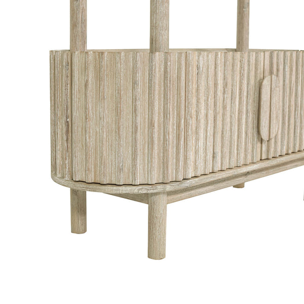 Lh Imports Oasis Bookcase - Elegant Solid Acacia Wood Design With Open Shelves & Hidden Storage For Home Décor Beige Solid Acacia Wood,Mdf Acacia Veneer Oas019