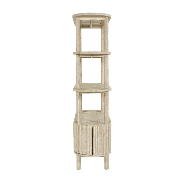 Lh Imports Oasis Bookcase - Elegant Solid Acacia Wood Design With Open Shelves & Hidden Storage For Home Décor Beige Solid Acacia Wood,Mdf Acacia Veneer Oas019