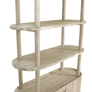 Lh Imports Oasis Bookcase - Elegant Solid Acacia Wood Design With Open Shelves & Hidden Storage For Home Décor Beige Solid Acacia Wood,Mdf Acacia Veneer Oas019